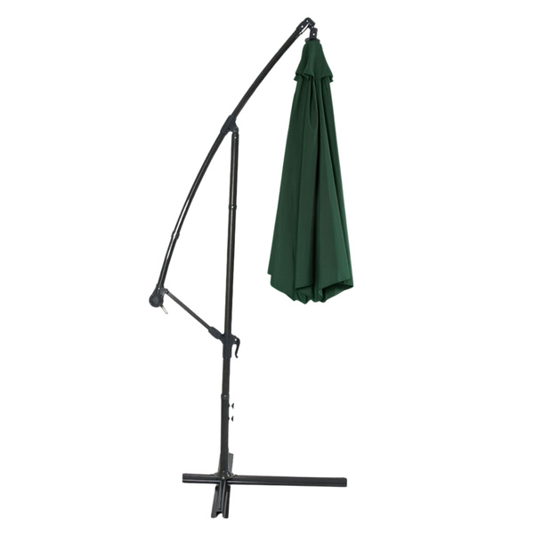 Seitlicher Gartenschirm mit verstellbarer Neigungsabdeckung, 350 x 250 cm Grün