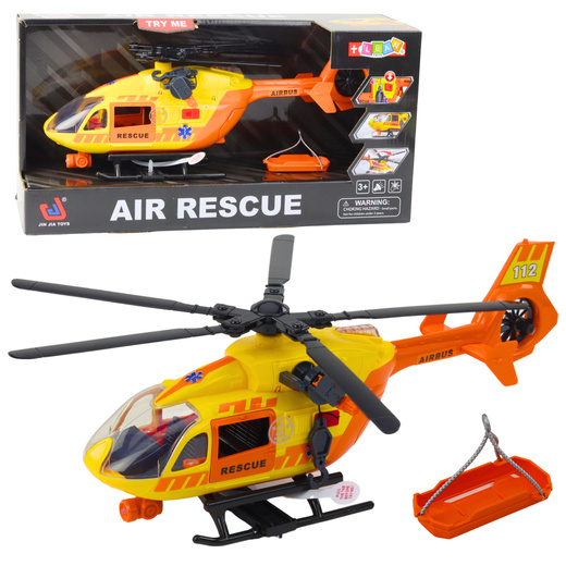 Rettungshubschrauber-Hakentrage, Lichter, Geräusche, Orange, 1:12