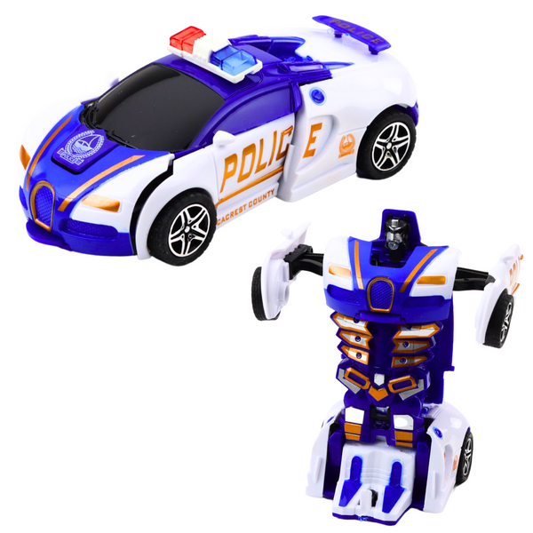 Auto Robot 2in1 Sportwagen Polizeifahrt Mix