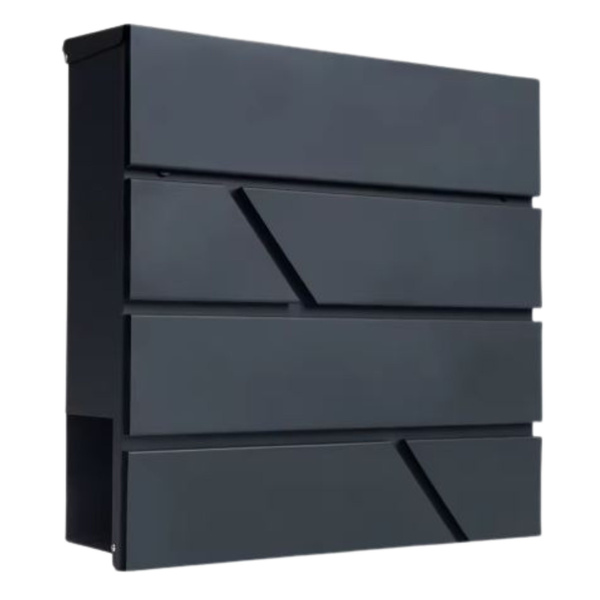 Large Mailbox for Letters and Newspapers, Anthracite, 37x37x11 cm
