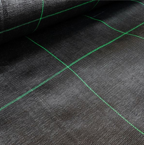 Schwarzes Agrotextil 160 cm x 50 m UV 90 g Anti-Unkraut-Agrotextil + Anker