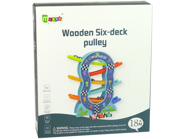 Wooden Slide 6 Levels Cars Numbers