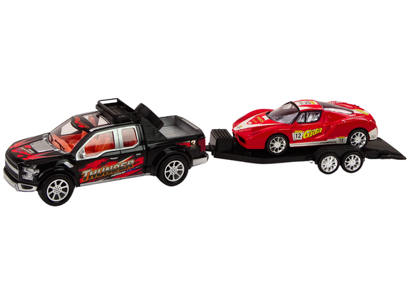 Pickup Truck mit Abschleppwagen Sattelauflieger Sportwagen Offroad-Set