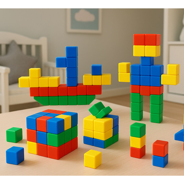 Set mit magnetischen Bausteinen für Kinder, buntes Puzzle, 32 Teile.