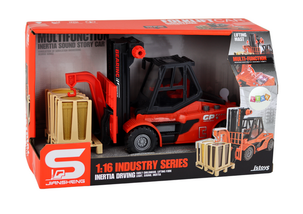 Red Forklift 1:16 Moving Forks Sounds Lights