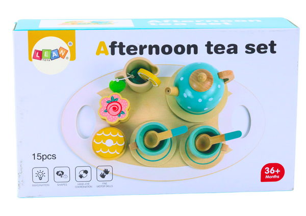 Tea Coffee Set for Children Wooden 15 Pieces