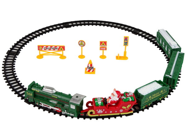 Weihnachtszug Zuglokomotive Gleise Weihnachtsmann Lichter