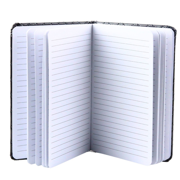 Lined Notebook Glitter Patches Black B6 80 Sheets