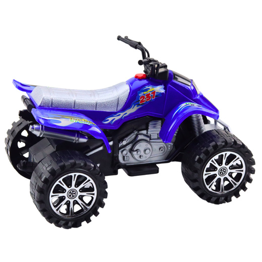 Offroad-Quad mit runderneuerten Rädern, blau