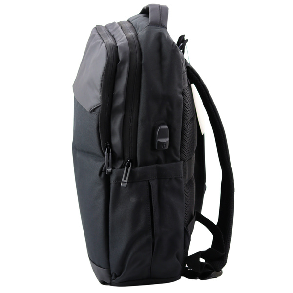 City Business Rucksack USB Laptopfach Schwarz 16L 45cm