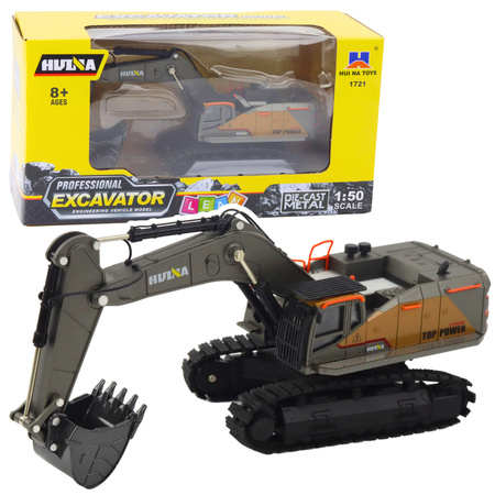 Huina Metal Crawler Excavator Movable Bucket Black 1:50