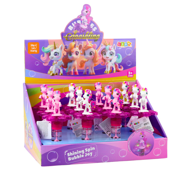 Soap Bubbles Unicorn Rotating Flower LED Light 20cm Mix