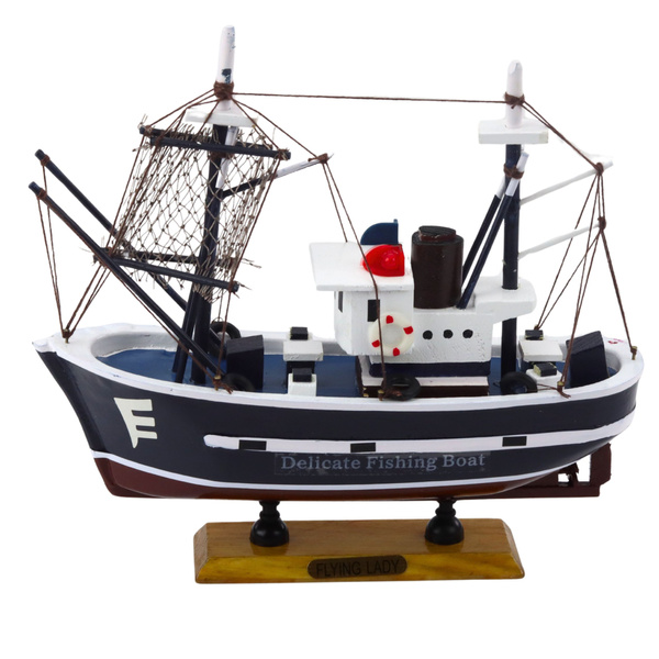Collectible Decorative Model Fishing Boat Flying Lady 24x23cm