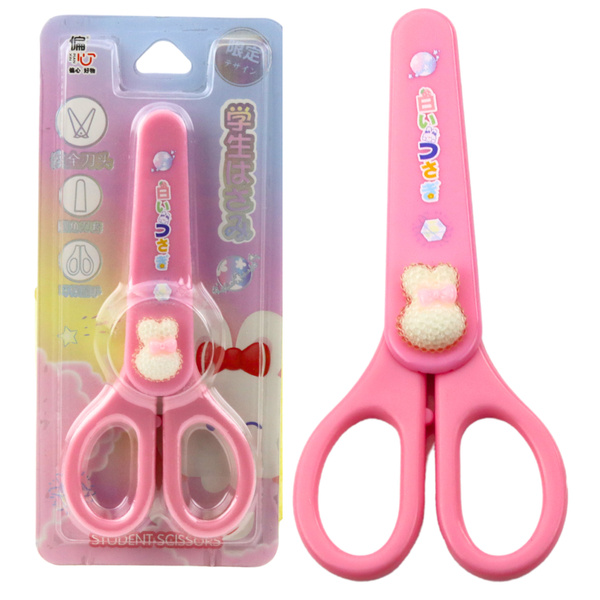 Schulschere mit Hülle Deko Hase Weiß 14cm