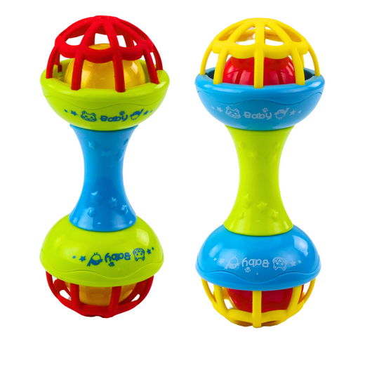 Rattle Teether For Babies Dumbbell Colorful