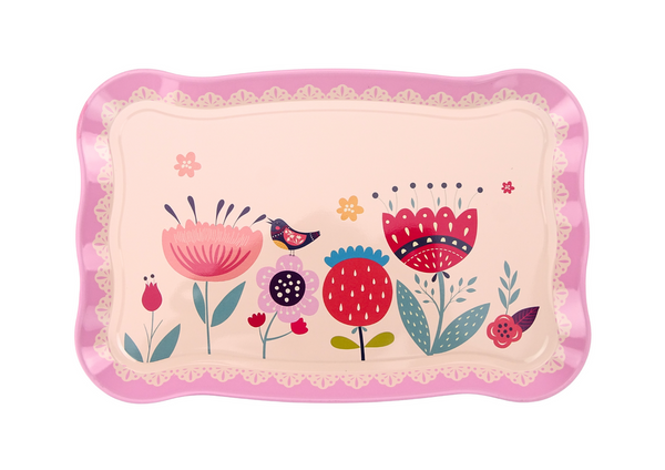 Coffee Tea Set Cups Kettle Tray Pink Cafe 12 pcs.