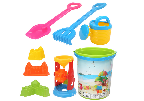 Sand Toy Set, Bucket, Grinder, Watering Can, Colorful Molds