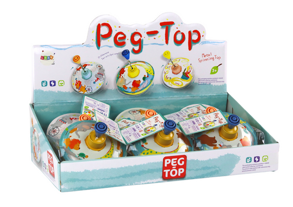 Spinning Top for Children, Spinning Animals Mix, Traditional Metal