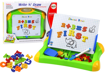 Magnetische Lerntafel, Buchstaben, Zahlen, Markierungsstift, Schwamm