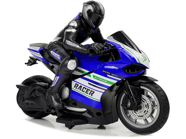 Sports Motorcycle 2.4G Remote Controlled Racer Range 35m Blue
