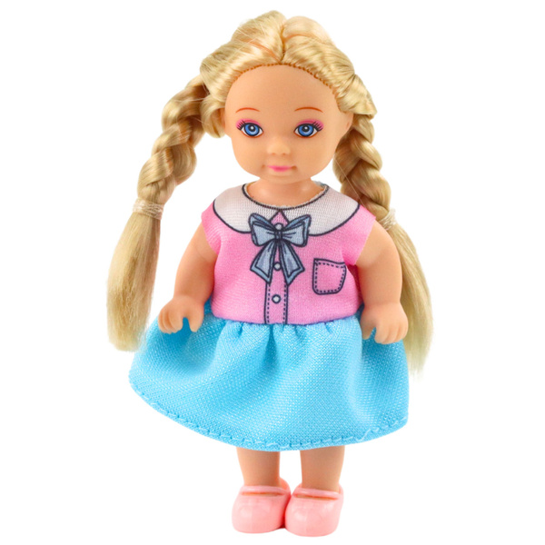 Kaibibi Mini-Puppe mit langen Haaren und buntem Kleid, 12 cm, gemischt