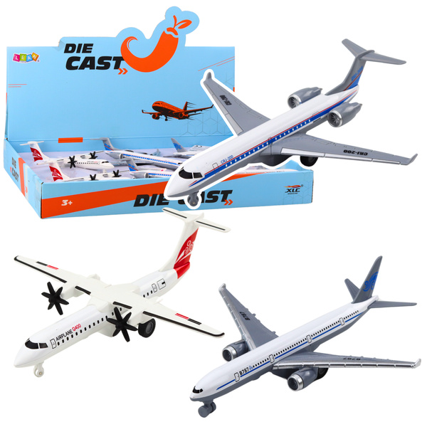 Pull-Back Passenger Plane Metal Model White Mix