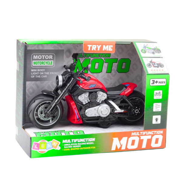 Batteriebetriebenes Spielzeug-Motorrad mit Motor, Lichtern und Geräuschen, Rot