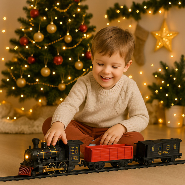 Electric Train Train Locomotive Wagons Tracks Lights Sounds