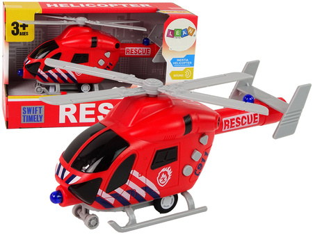 Feuerwehr-Rettungshubschrauber Rotes Geräusch Lichter Propeller