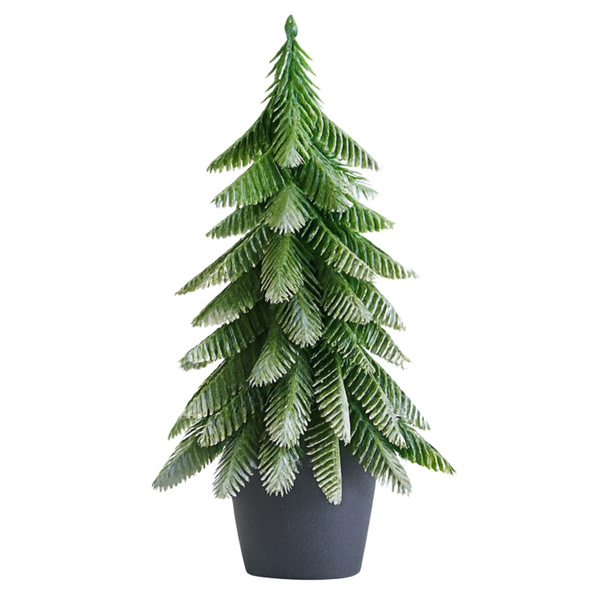 Artificial Decorative Christmas Tree in a Pot, Silver Finish, 32 x 12 cm