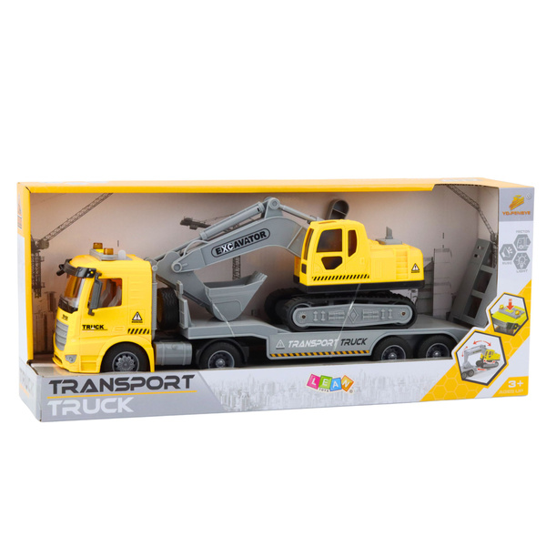 Truck Tow Truck Crawler Excavator Moving Lights Sounds Yellow