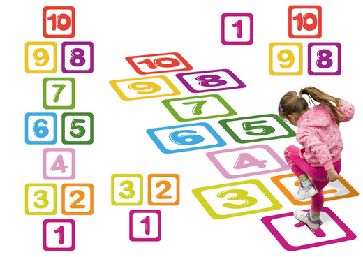 Floor Stickers Numbers 1-10 Educational For Hopscotch
