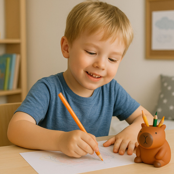 Capybara Stiftehalter-Figur, braun, 10 x 7 cm