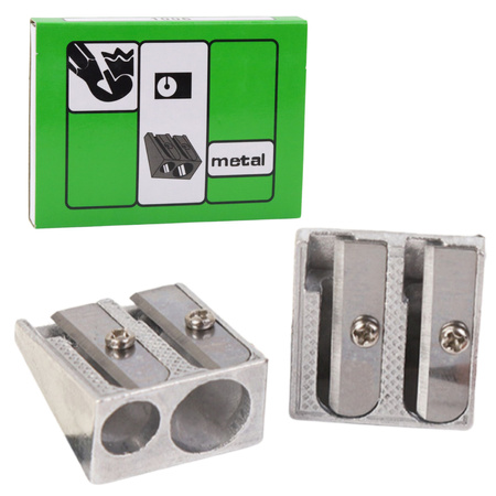 Double Metal Sharpener For Thick and Thin Crayons