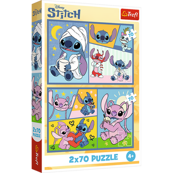 Puzzle - 2x70 - Ze Stitchem nie ma nudy - Disney Lilo and Stitch - Trefl 34444