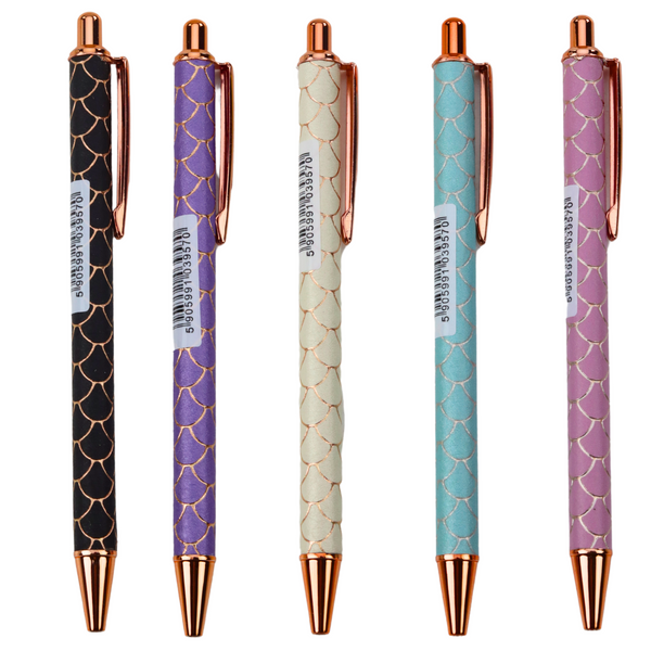 Metal Ballpoint Pen Automatic Scale Effect Blue Ink 1.0mm