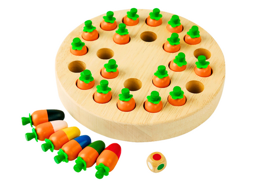 Family Memory Game Carrots Wooden