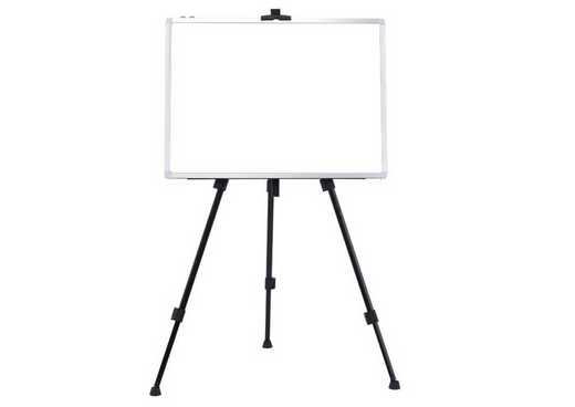 Set aus Magnettafel auf Ständer, Magneten, Markern und Schwamm