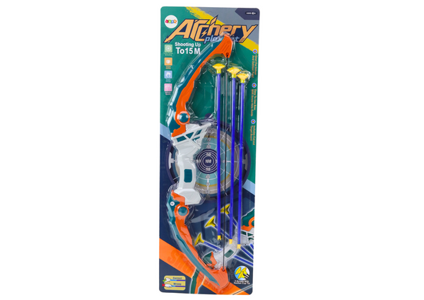 Shooting Bow Green and Orange Arrows with Suction Cups 3 Pieces
