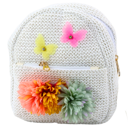 Children's Backpack Embroidered With Butterflies and Flowers 2.5L 20cm