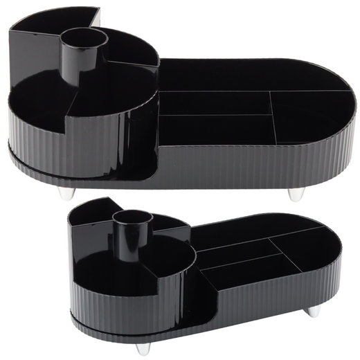 Multifunctional Organizer For Cosmetics Desk Rotatable Roomy Black