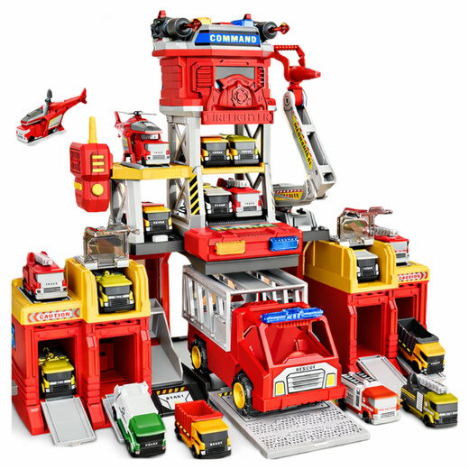 Fire Station Rescue Center Lights and Sounds Toy Set