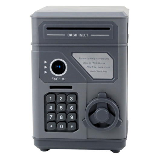 Electronic Safe ATM Piggy Bank with PIN for Children Gray