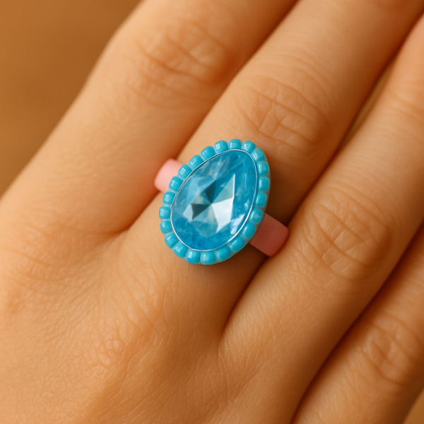 Schönheitsset Kinderringe mit farbigen Diamanten, 50 Stück.