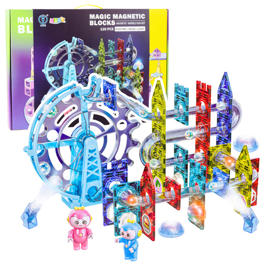 Magnetische Weltraumbausteine, Kugelbahn, leuchtende Figuren, 120 Stück.