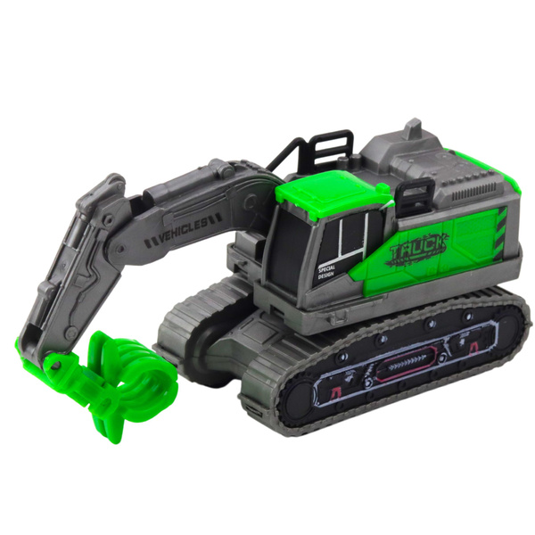 Construction Vehicle Excavator Loader Bulldozer Green Drive Mix