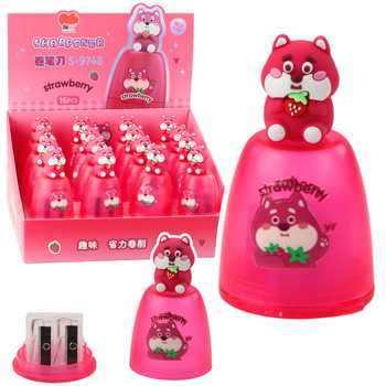 Sharpener For Thick And Thin Pencils With Container Pink