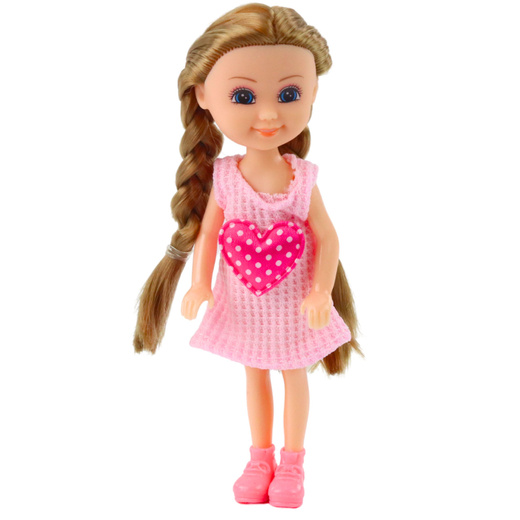 Mini Lalka Z Akcesoriami Wózek Kotki Zestaw Laleczka Różowa 