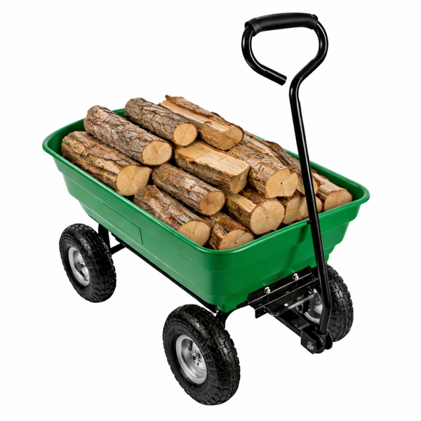 Garden Transport Cart Removable Tilting Tray Green 120 kg