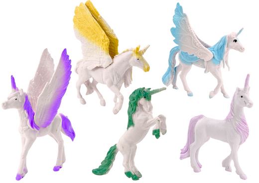 Set Einhorn-Pegasus-Figuren White Magic 6-tlg.